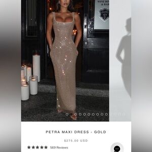 Sequin Mesh Maxi Dress — Brown Sparkle